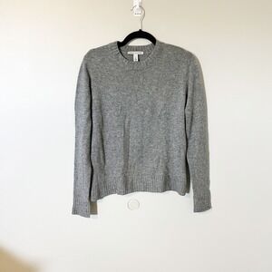 Autumn cashmere gray crewneck sweater detailed sides size medium